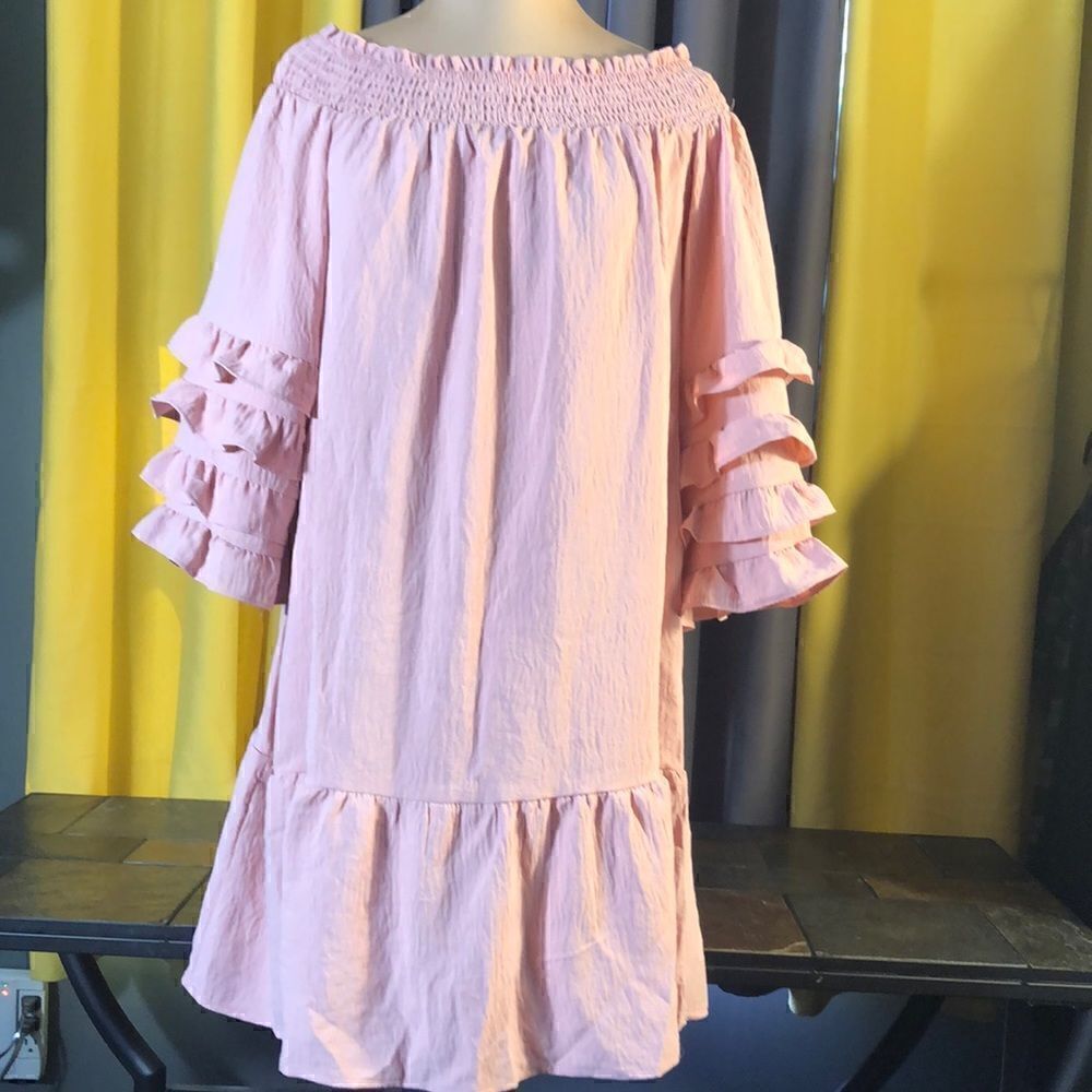ZANZEA Women's Casual Mini Dress/long tip on or off shoulder-dusty pink